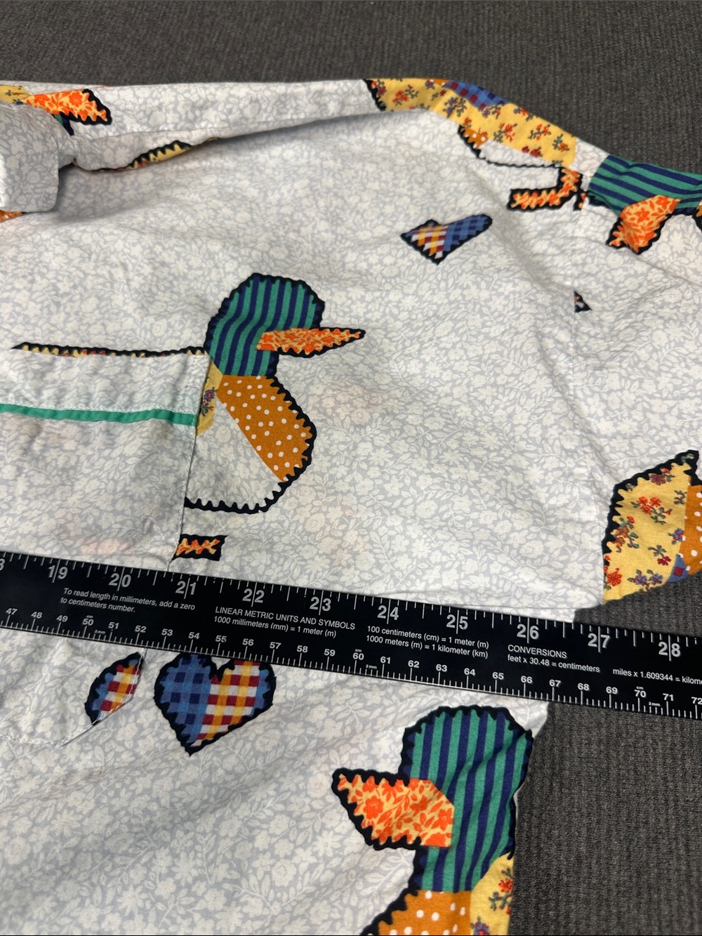 Anthropologie LyreBird Patchwork Duck Heart Pajama Set Shorts Shirt Cotton Small - Picture 12 of 16